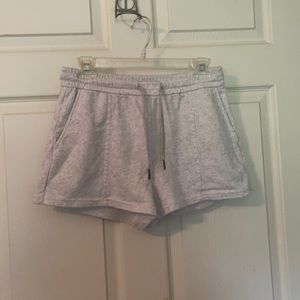 light gray sweatshorts